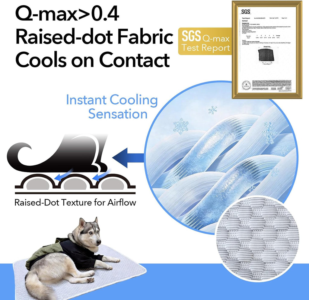 Cooling Mat for Medium Dog 38"x26", Washable Waterproof Non-Slip