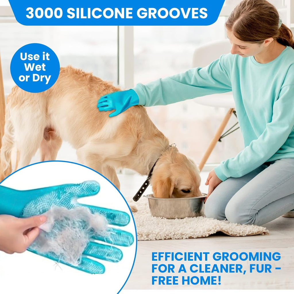 9Pcs Dog Grooming & Washing Brush Kit with Storage Bag for Pet