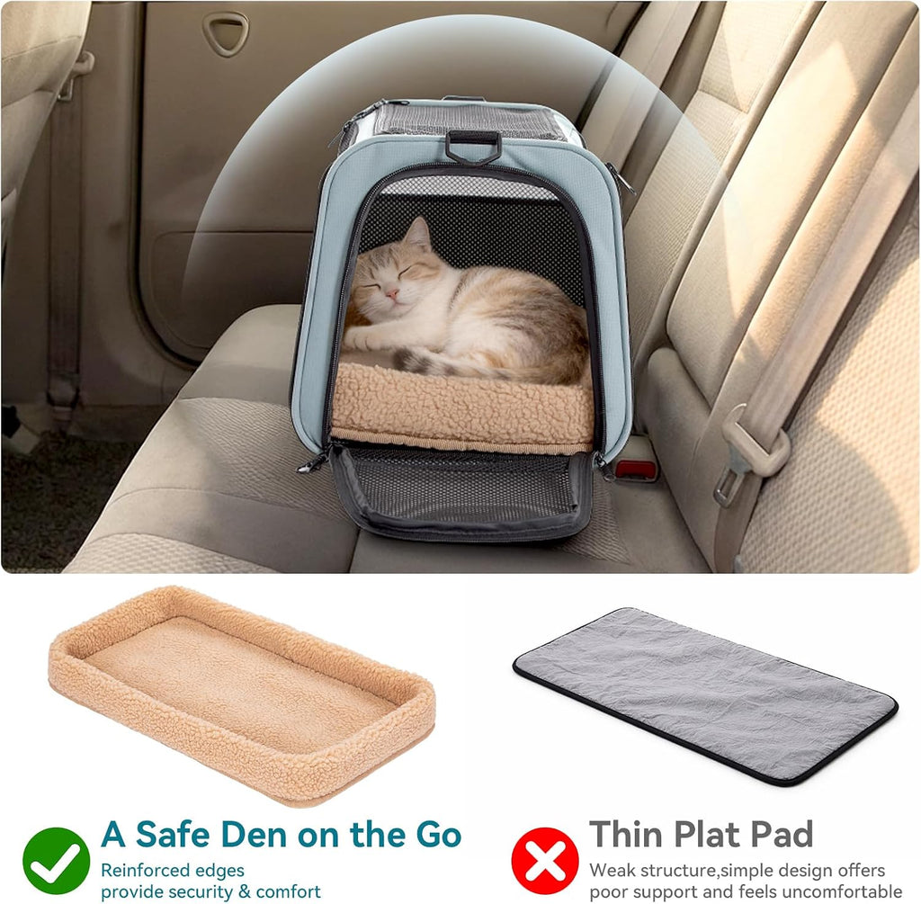 PETSFIT Cat Carrier Soft with Patented Safety Buckles, Safe for Car Travel