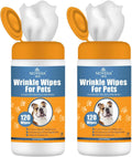NOVEHA 240PCs - Wrinkle XL Wipes for Dogs | Wipes for Bulldog, French Bulldog, Pug, English Bulldog – Wipes for Multiple Areas Removes Dirt, Wrinkles, Folds, Tear Stain, Tail Pockets & Paws (2Pack)