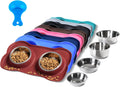 Hubulk Pet Dog Bowls 2 Stainless Steel Dog Bowl with No Spill Non-Skid Silicone Mat + Pet Food Scoop Water and Food Feeder Bowls for Feeding Small Medium Large Dogs Cats Puppies (X- Large, Burgundy) 