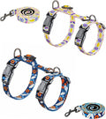 Halypet 2-Pack Cat Harness and Leash Set, Escape Proof 3-in-1 Adjustable Harness for Cats, Soft Lightweight, Easy On & Control for Walking, Travel & Outdoor Use, Medium (White & Navy)