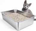 Stainless Steel Cat Litter Box,Large Metal Litter Box,19.5" Lx13.5 Wx4 H