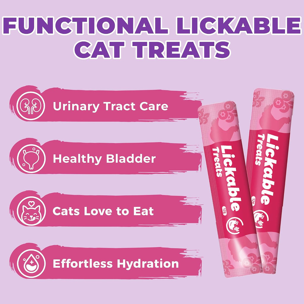 Zoody Cranberry Lickable Cat Treats with Taurine, 24 Tubes, 0.4 oz Each