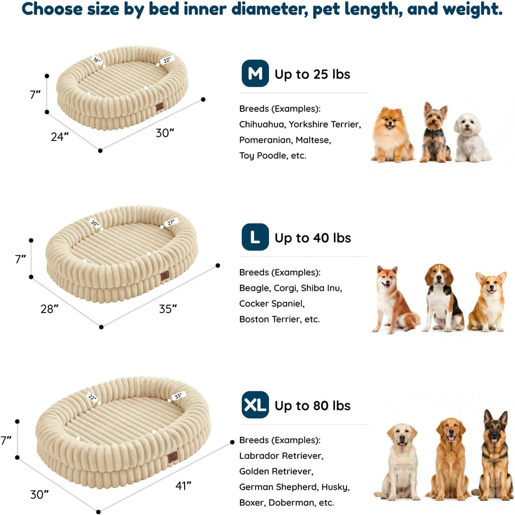 ChiXnuggle Orthopedic Dog Bed, Washable Cover, Faux Fur Bolster Pet Couch