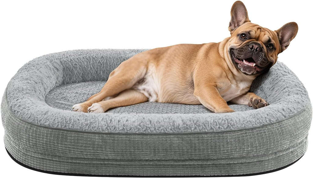 JOEJOY Orthopedic Dog Bed for Medium Dogs, 360° Oval Bolster, 28"