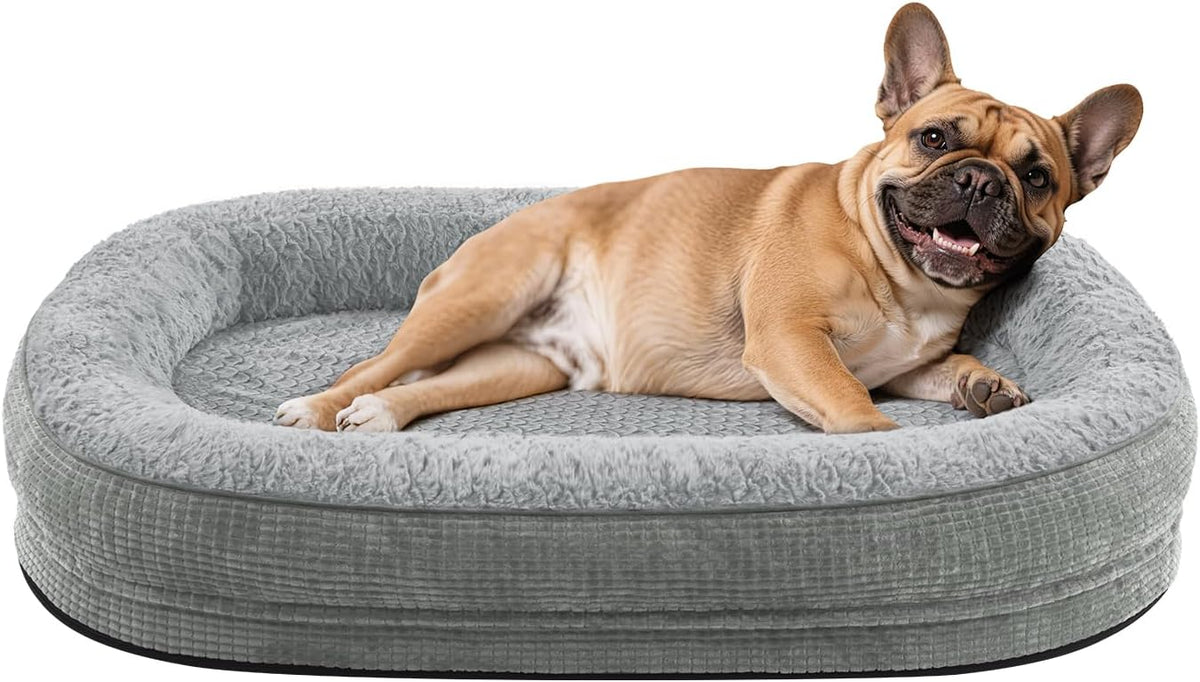 JOEJOY Orthopedic Dog Bed for Medium Dogs, 360° Oval Bolster, 28"