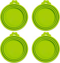 4Pcs Cat Food Can Lids,one fit 3 Standard Size (Green)