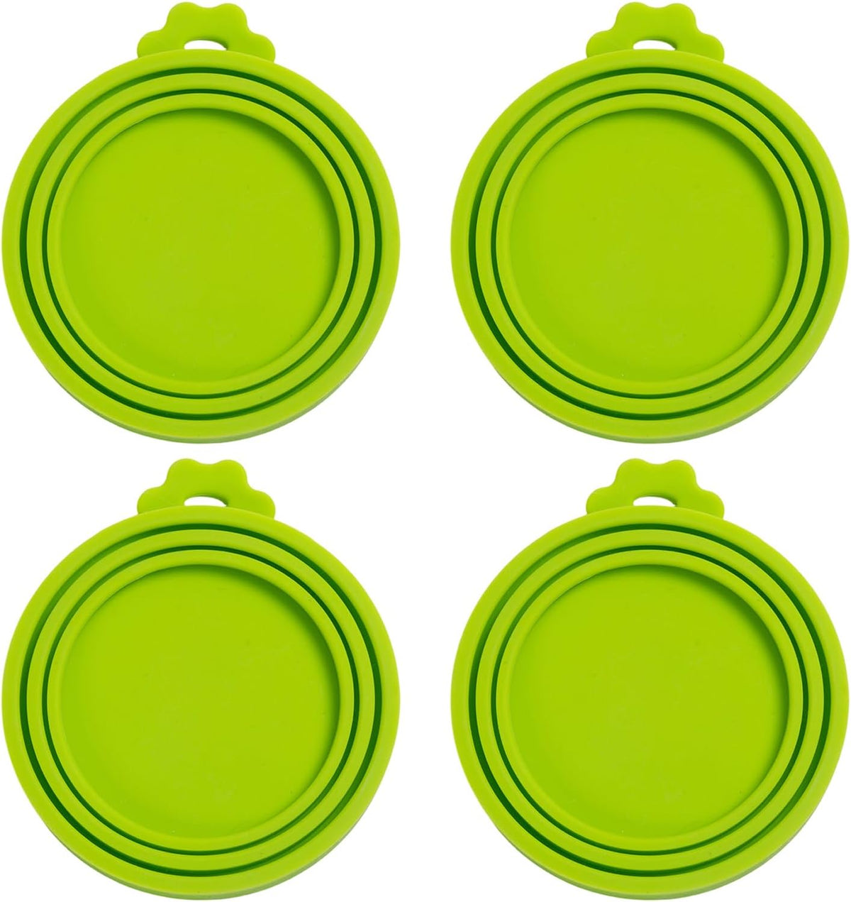 4Pcs Cat Food Can Lids,one fit 3 Standard Size (Green)