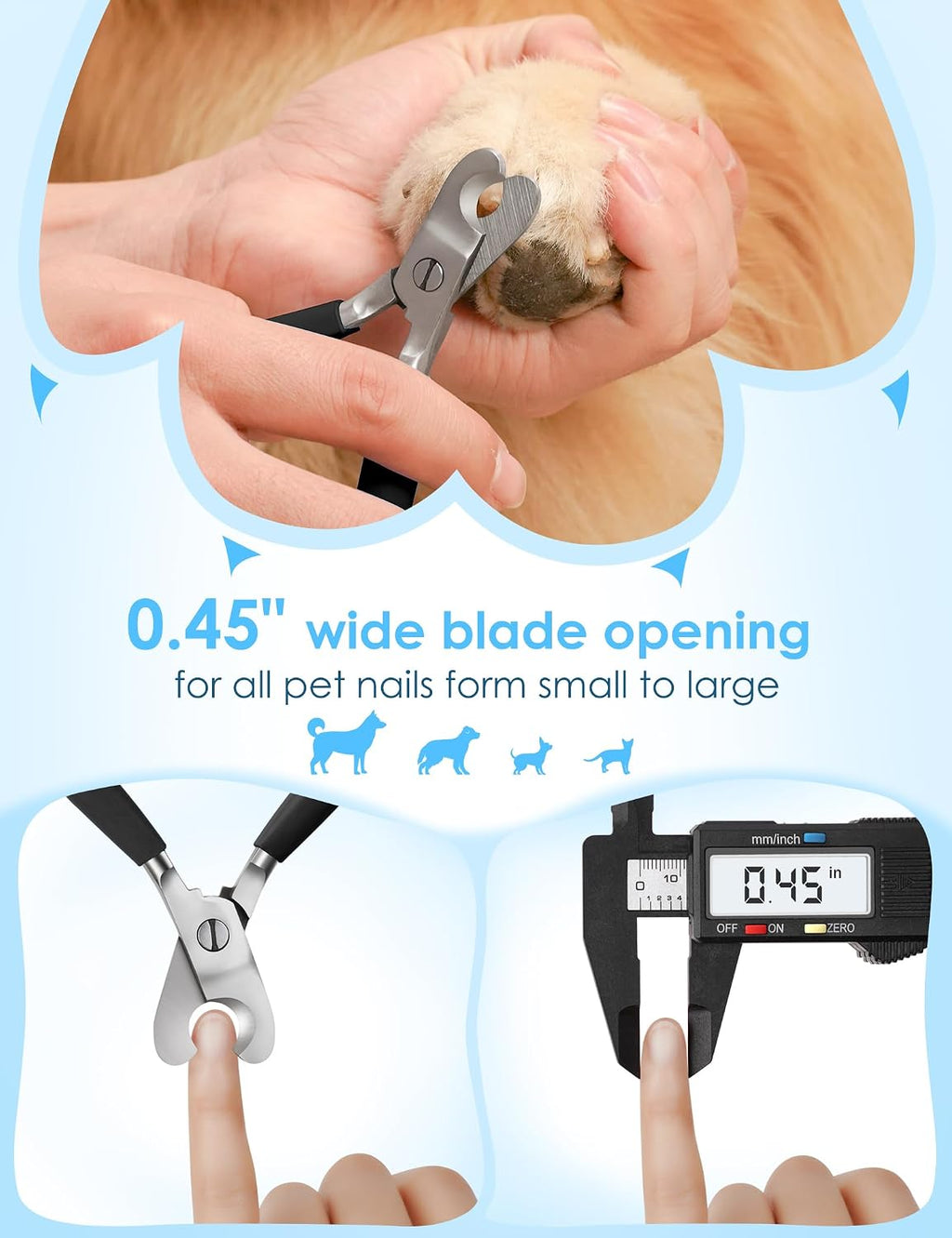 Gobeigo Heavy Duty Dog Nail Clippers for Large Dogs & Thick Nails (Black)