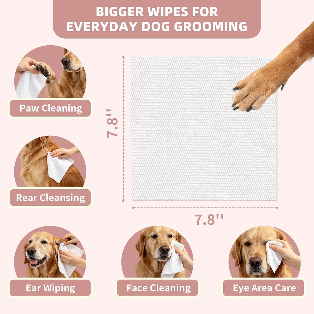 IMMHABI 100 Count Hypoallergenic Dog Wipes, Coconut Plant-Based Pet Wipes