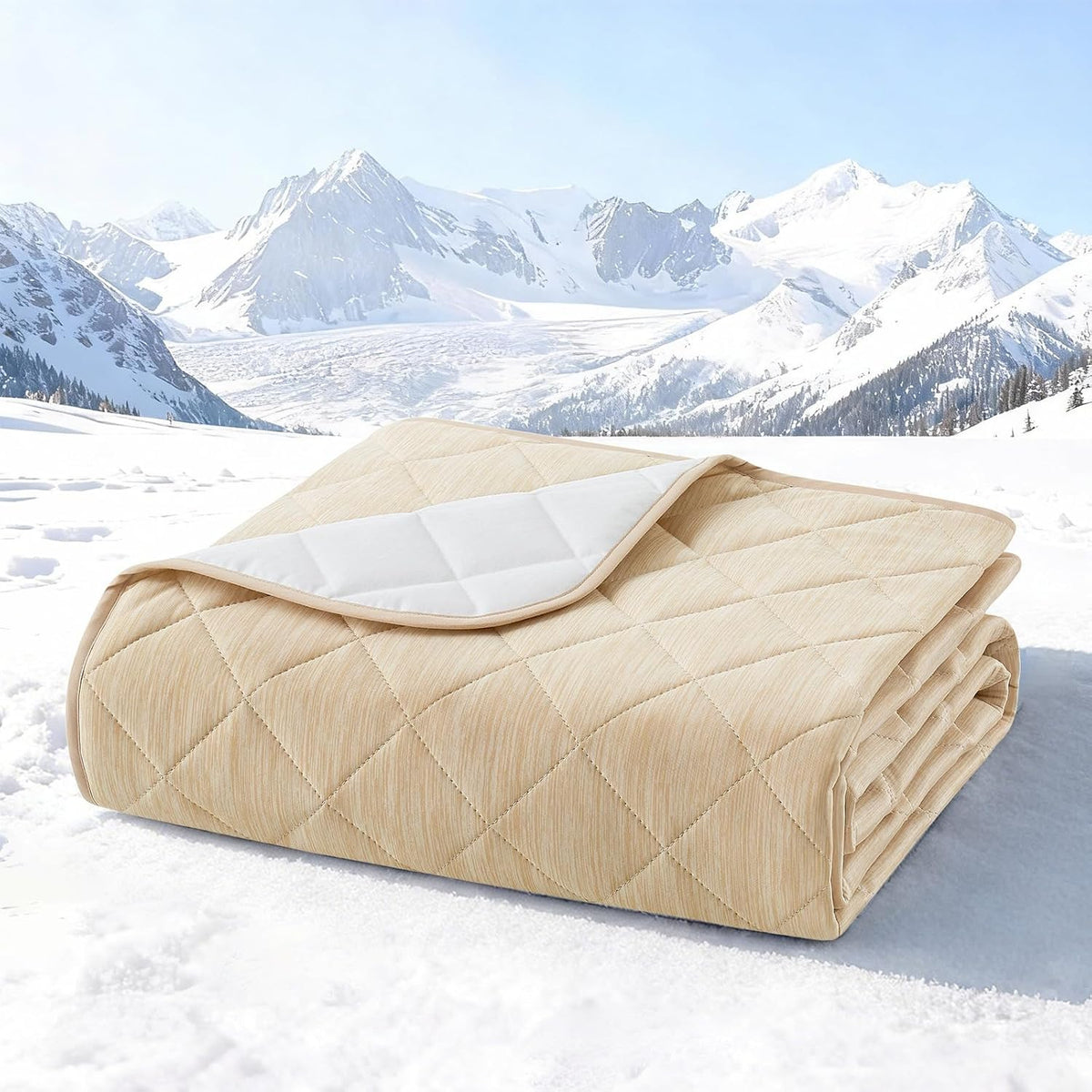 COZY KISS Dog Cooling Mat, Beige, 82"x102"