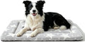 Dog Bed Mat, Reversible Crate Pad & Cute Dog Bed - Machine Washable Kennel Mat with Ultra Soft (Big&Small Stars Gray, 30" L*20" W*1.5" Th)