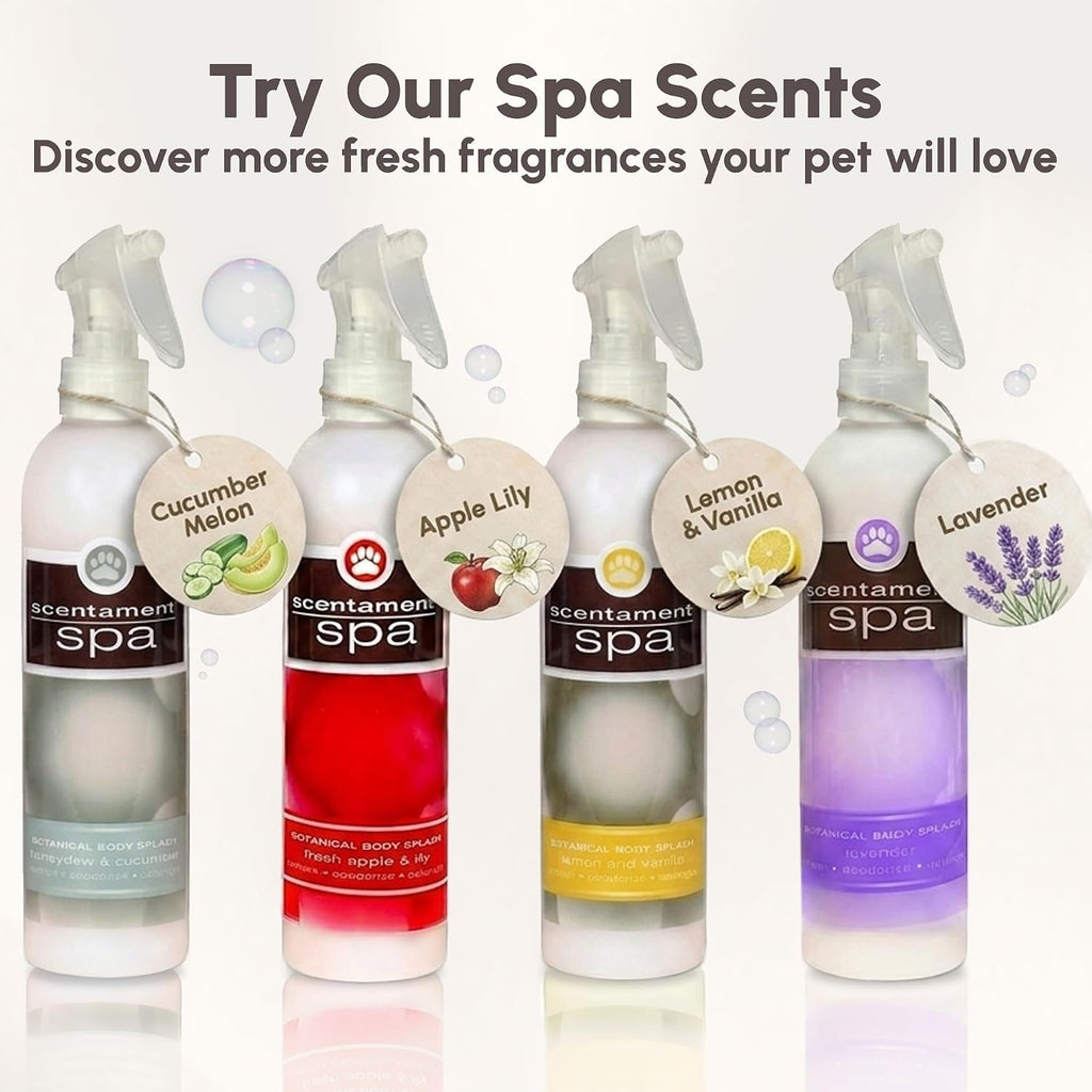 Best Shot Scentament Spa Botanical Body Splash, Detangler Spray, Hypoallergenic Body Spray for Cat, Dog, Warm Vanilla Sugar, 8 Oz.