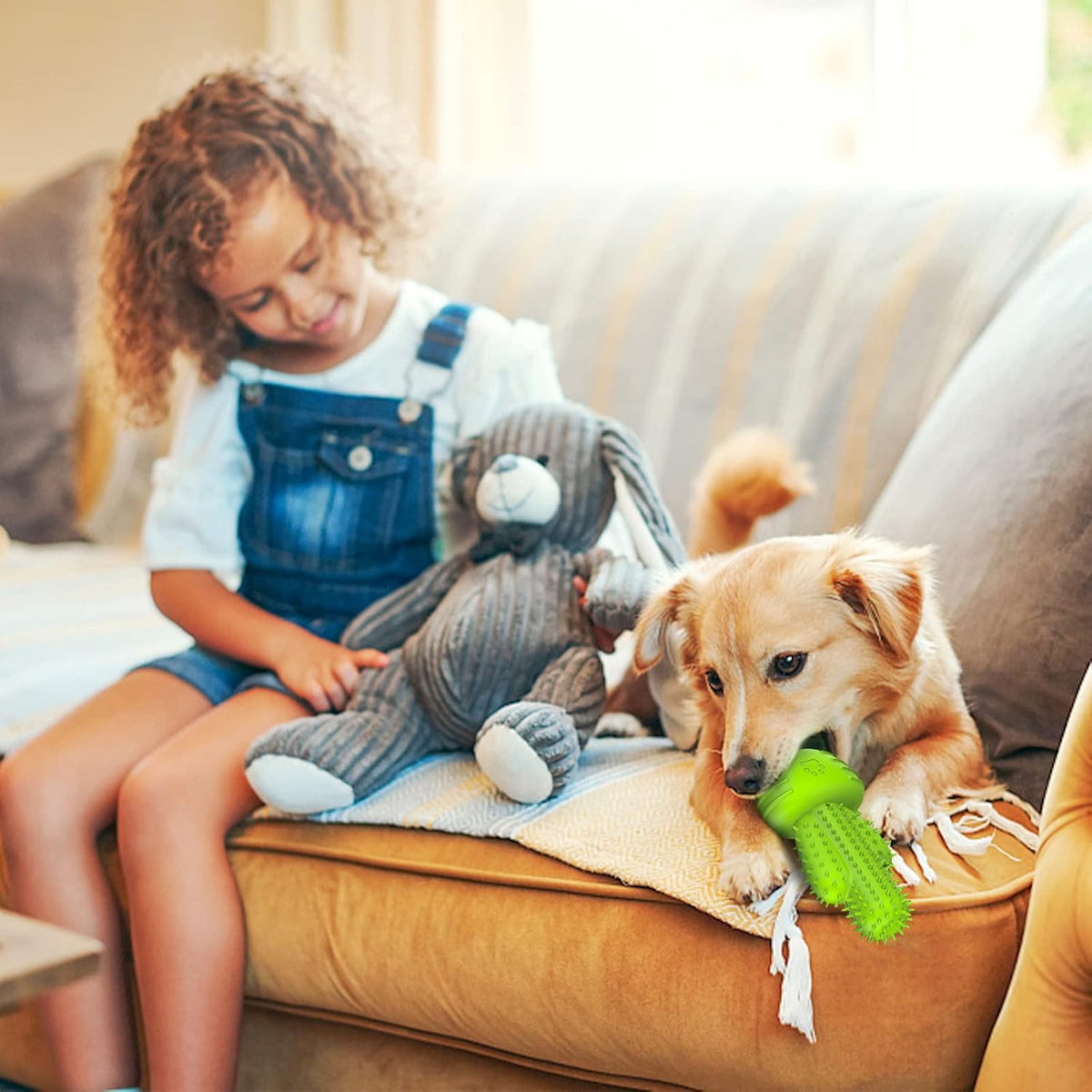 Pamlulu Christmas Dog Gifts, Dog Toys for Small Dogs Dog Toothbrush for Teething Cleaning, Rubber Squeaky Toys for Puppy