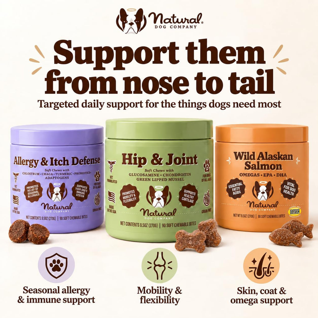 Natural Dog Company Hip & Joint Chews for Dogs, Chicken Liver, 90 Count