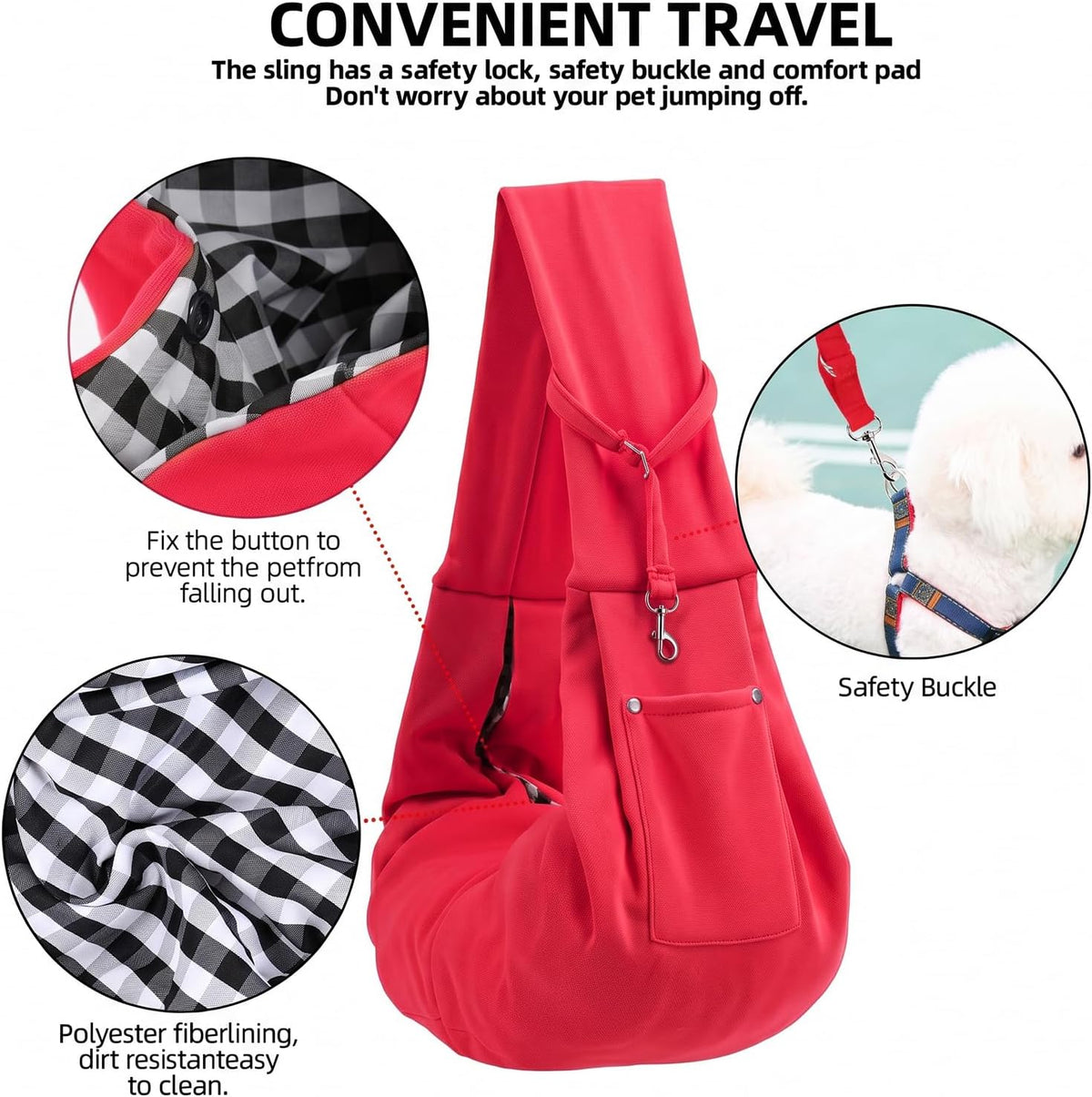 ARZQUT Dog and Cats Carrier Sling, Small Pet Carrier with Storage Pocket