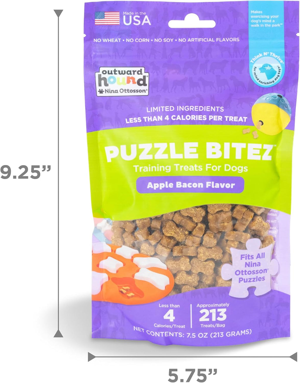 Outward Hound Nina Ottosson Puzzle Bitez Dog Treats, Apple Bacon, 7.5 oz
