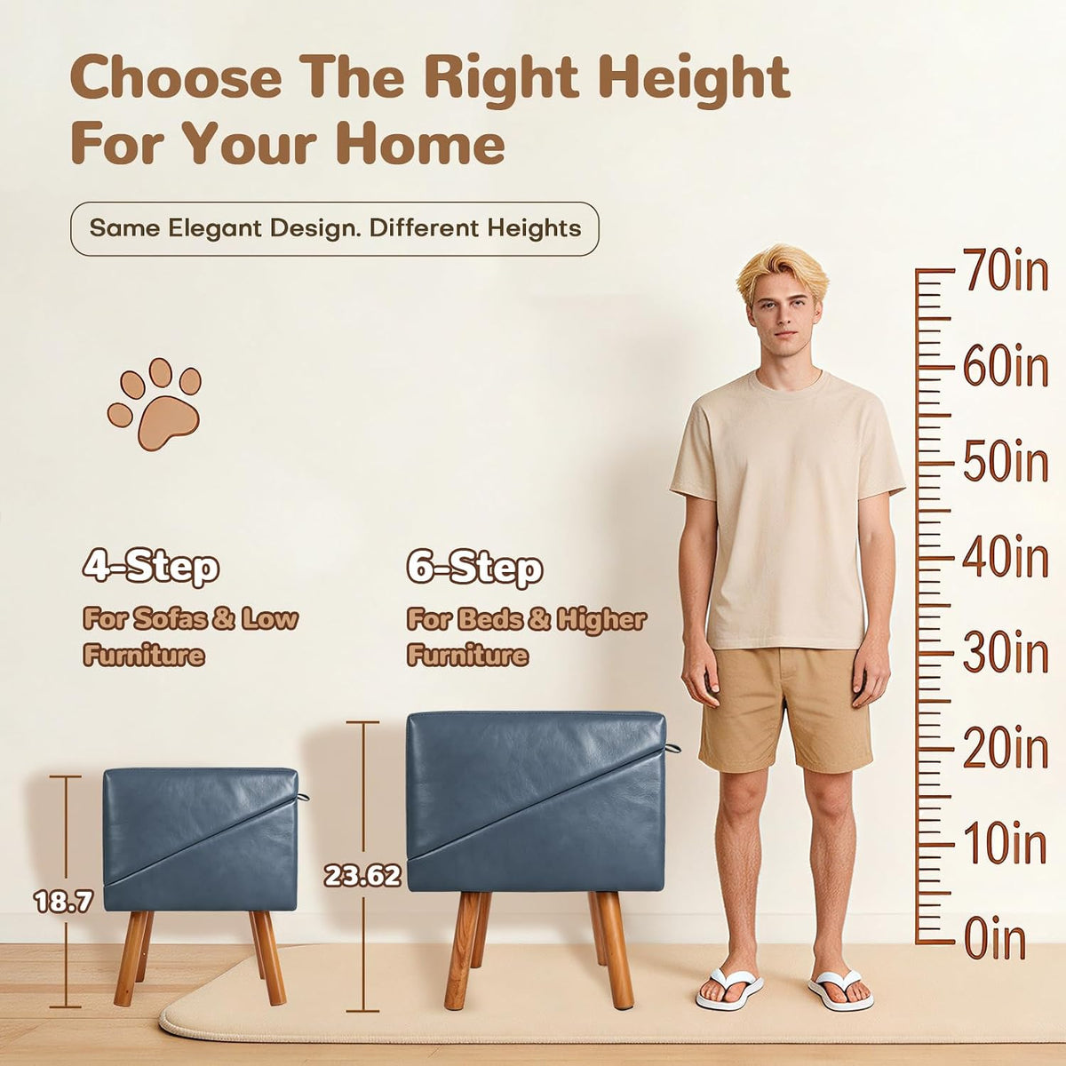 Pet Stairs for beds Foldable Dog Steps for high beds