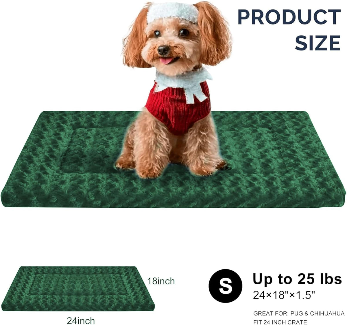 Soft Reversible Dog Mat - Dual-Sided Design for All Seasons - Machine Washable for Crates, Travel, and Home