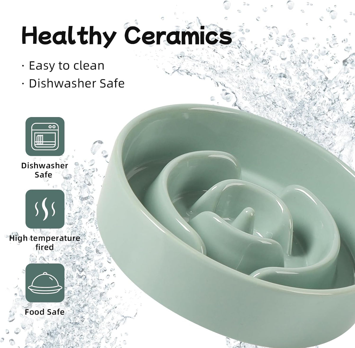 Havniva Ceramic Slow Feeder Dog Bowls, 6.1 in Slow Feeder for Small Breed