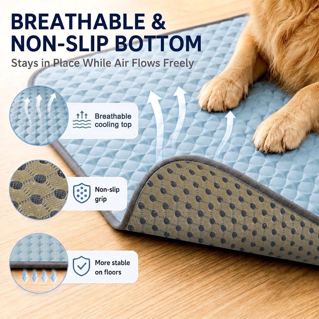 Dog Cooling Mat for Large Dogs,42"x27" Washable Cooling Crate Mat for Dogs & Cats