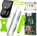 Tick Remover Tool Kit, 6-in-1 Professional Tick Removal for Dogs Cats Green
