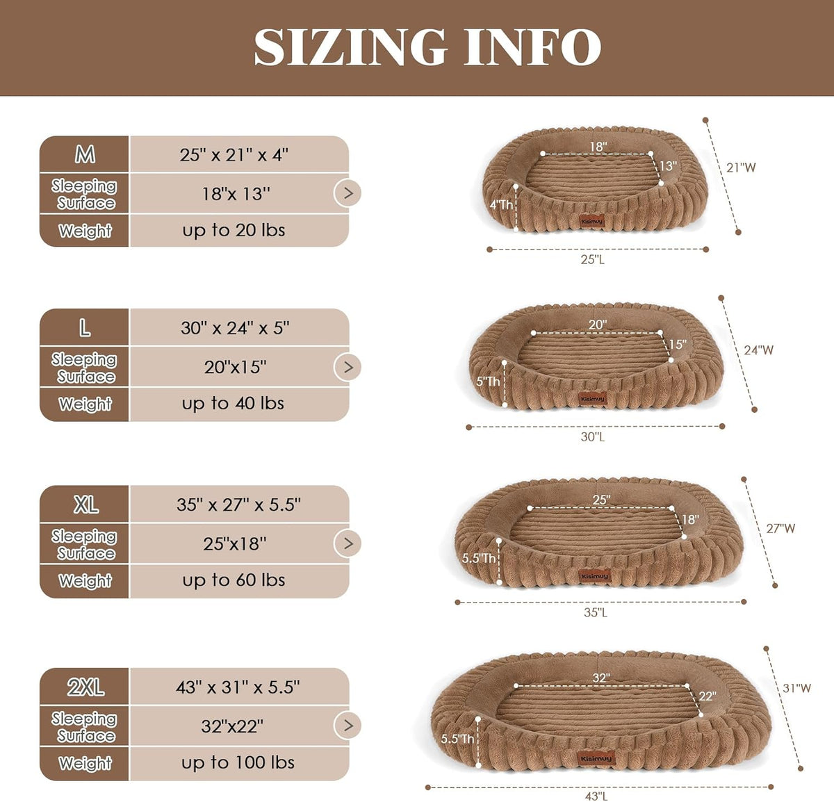 Orthopedic Dog Bed, Hip & Joint Support Dog Crate Pad for Puppy