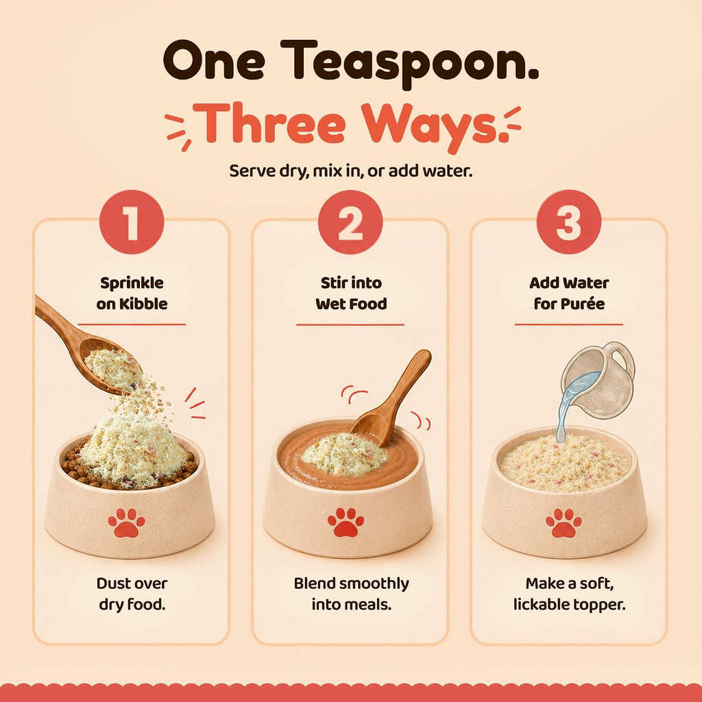Freeze Dried Cat Food Toppers Treats, Chicken, Egg Yolk & Strawberry 3.5 oz