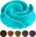 Slow Feeder Dog Bowls Insert, Bestalk Soft Silicone Slow Eating Feeder Insert with Suction Cups for Small, Medium and Large Dogs, Fit into Basic and Elevated Dog Bowls, Teal