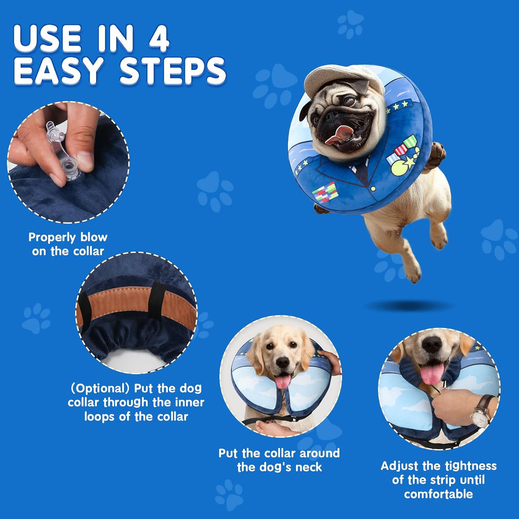 Soft Dog Cone Alternative - Adjustable Recovery Collar for Post-Surgery, Neck Donut E-Collar for Small Medium Large Dogs, Comfy Elizabethan Substitute，XL 18"-22.5"
