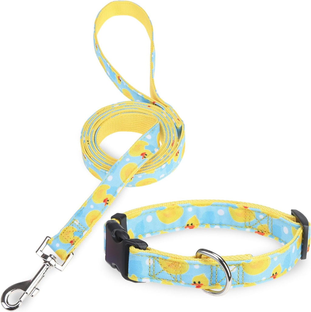 Dog Collar and Leash Set, Adjustable Pet Collars with 5FT Leash
