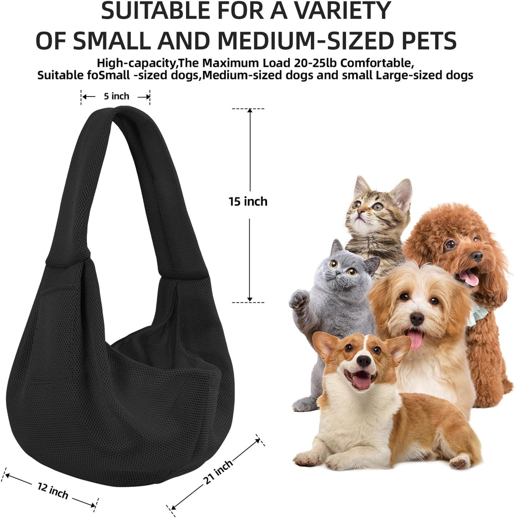 Dog and Cats Carrier Sling, Breathable Puppy Small Pet Carrier with Pocke