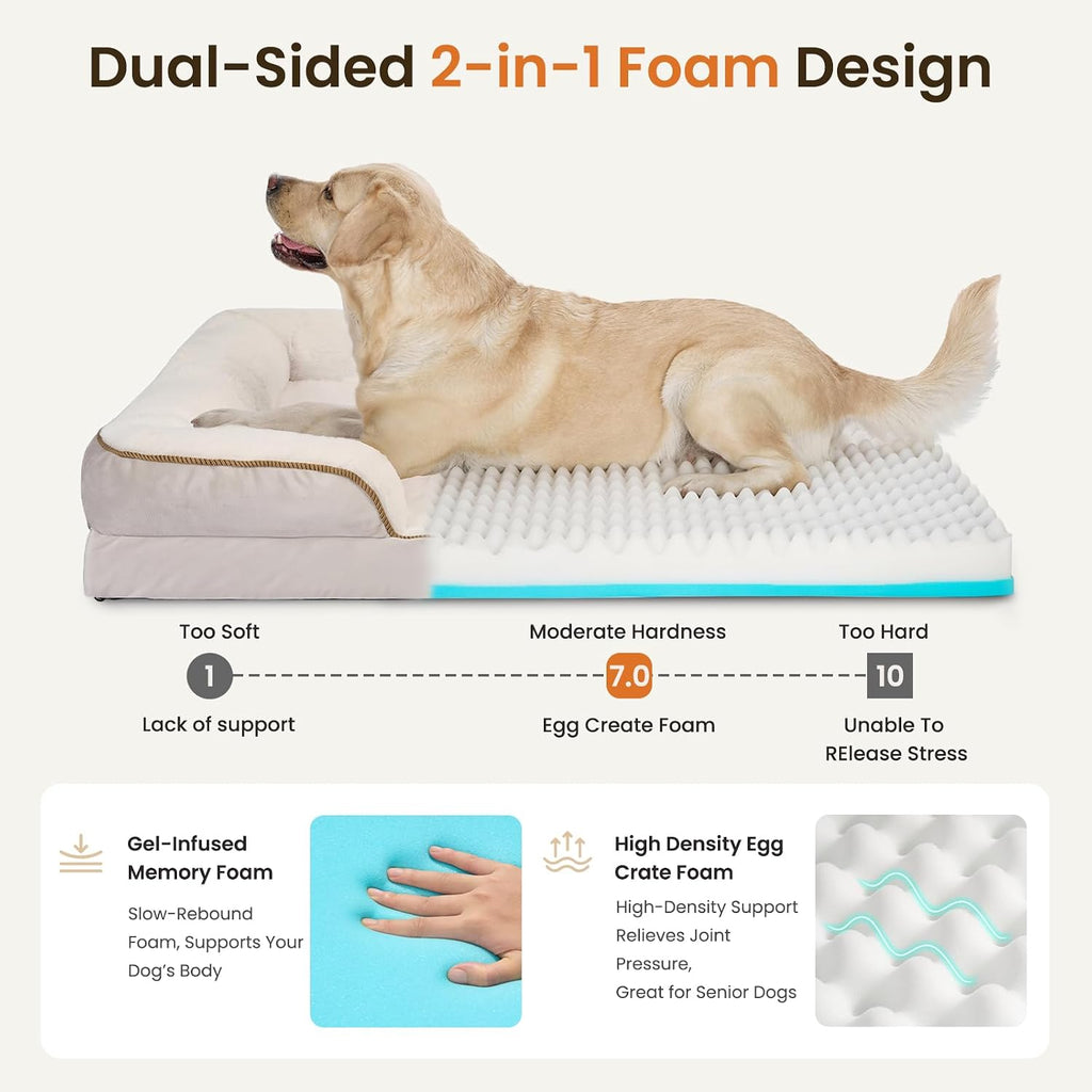Orthopedic Dog Bed Medium Size Dog, Memory Foam Dog Bed Couch, 30" L
