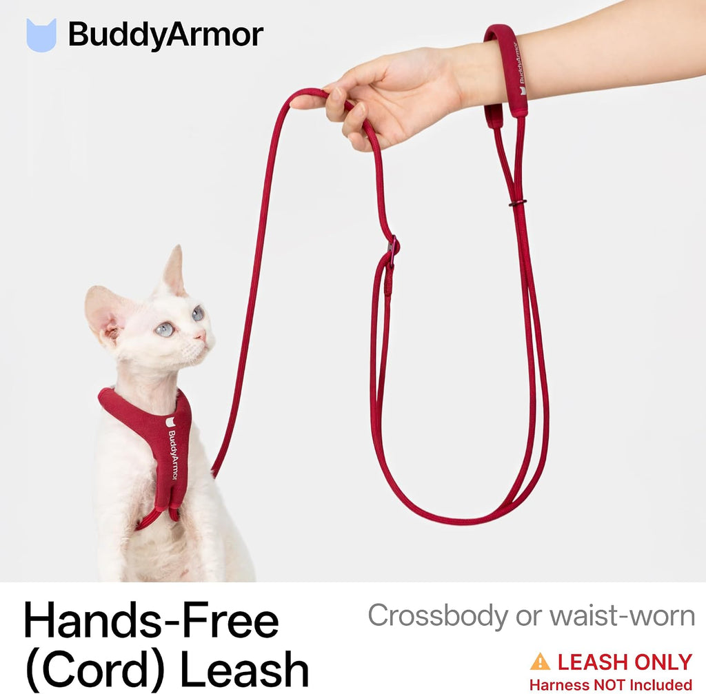 Hands Free Cat Leash Lightweight Adjustable Padded Handle, Olive