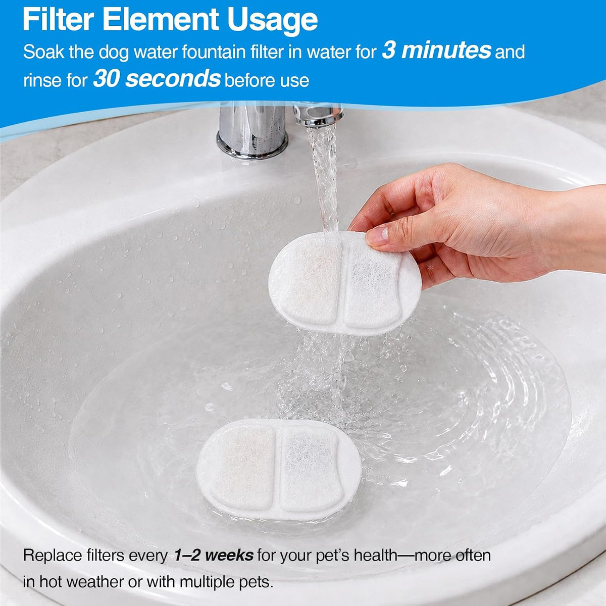 MISFANS Ceramic Dog Water Fountain Filters, 36-Piece Replacement Set