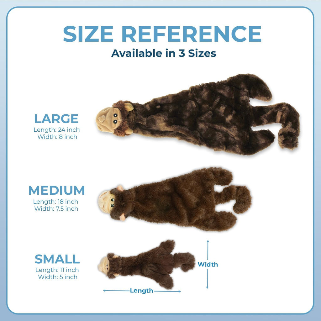 Best Pet Supplies 2-in-1 Stuffless Squeaky Dog Toy - Monkey, Large | No-Stuffing, 2 built-in squeakers, No Mess, Soft, Holds a Plastic Bottle for Added play, Perfect for Moderate chewers