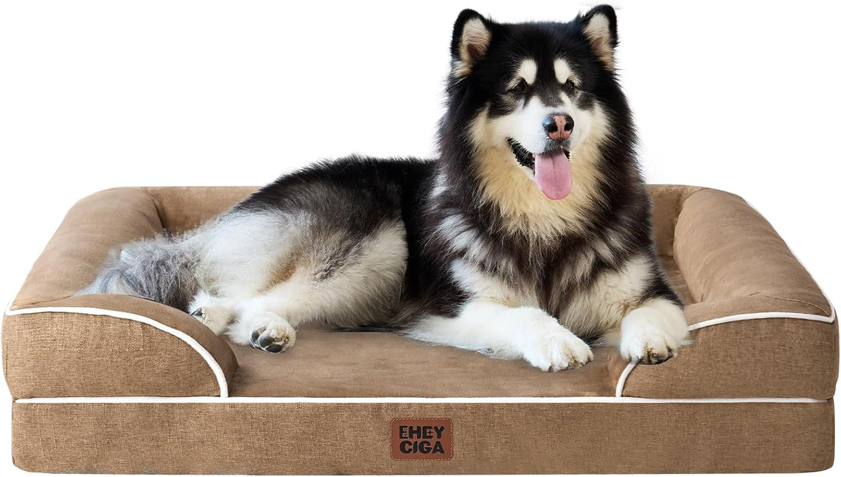 EHEYCIGA Orthopedic XXL Dog Bed, Waterproof Washable XL Big Pet Bed 52"