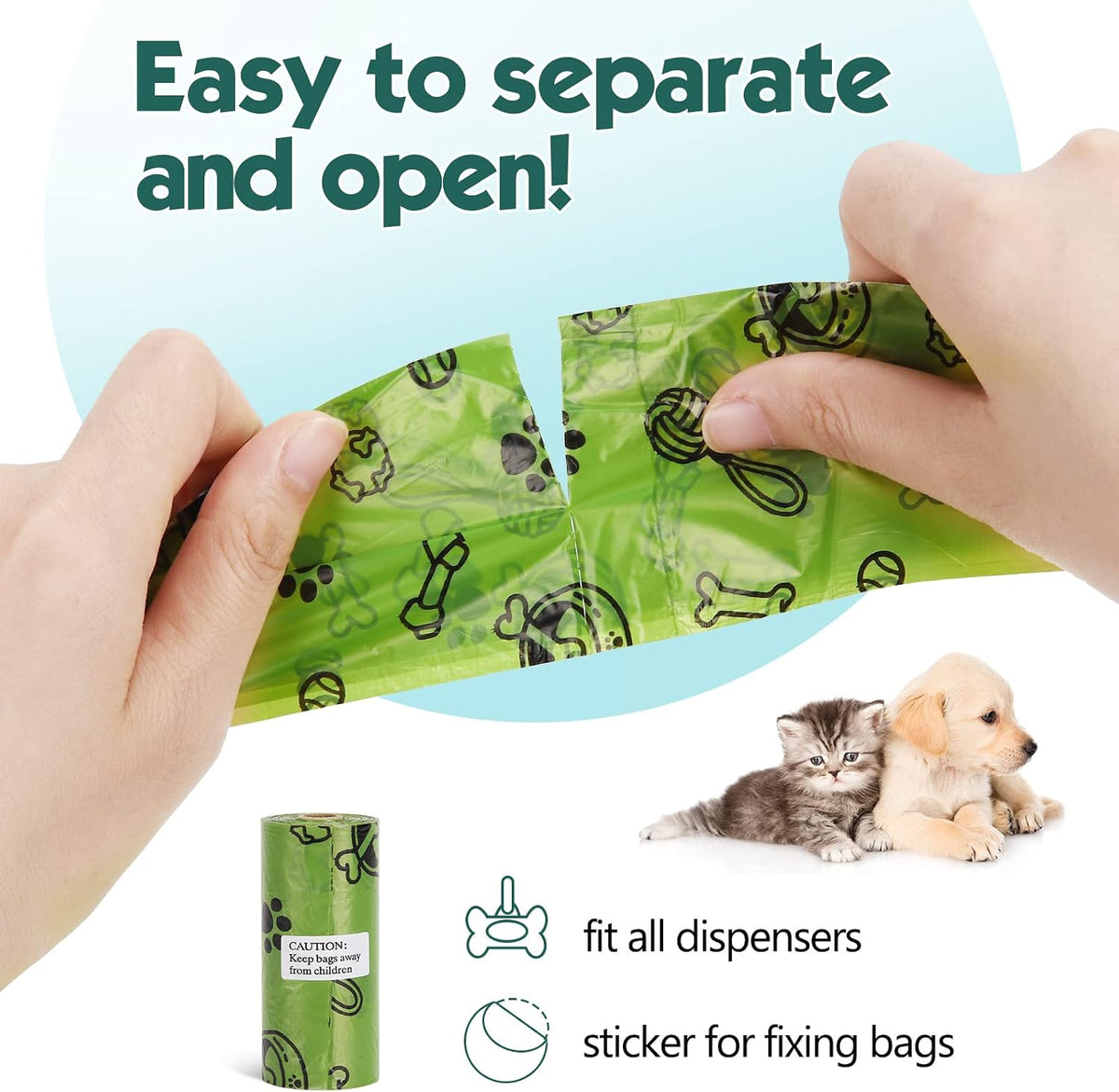 1080PCS Dog Poop Bags Bulk– Strong Leakproof for Clean Hands | Scented Dog Waste Bags Refill Rolls with Strong Seams for Daily Walks Outdoor Cleanup and Multi-Dog Homes - Green