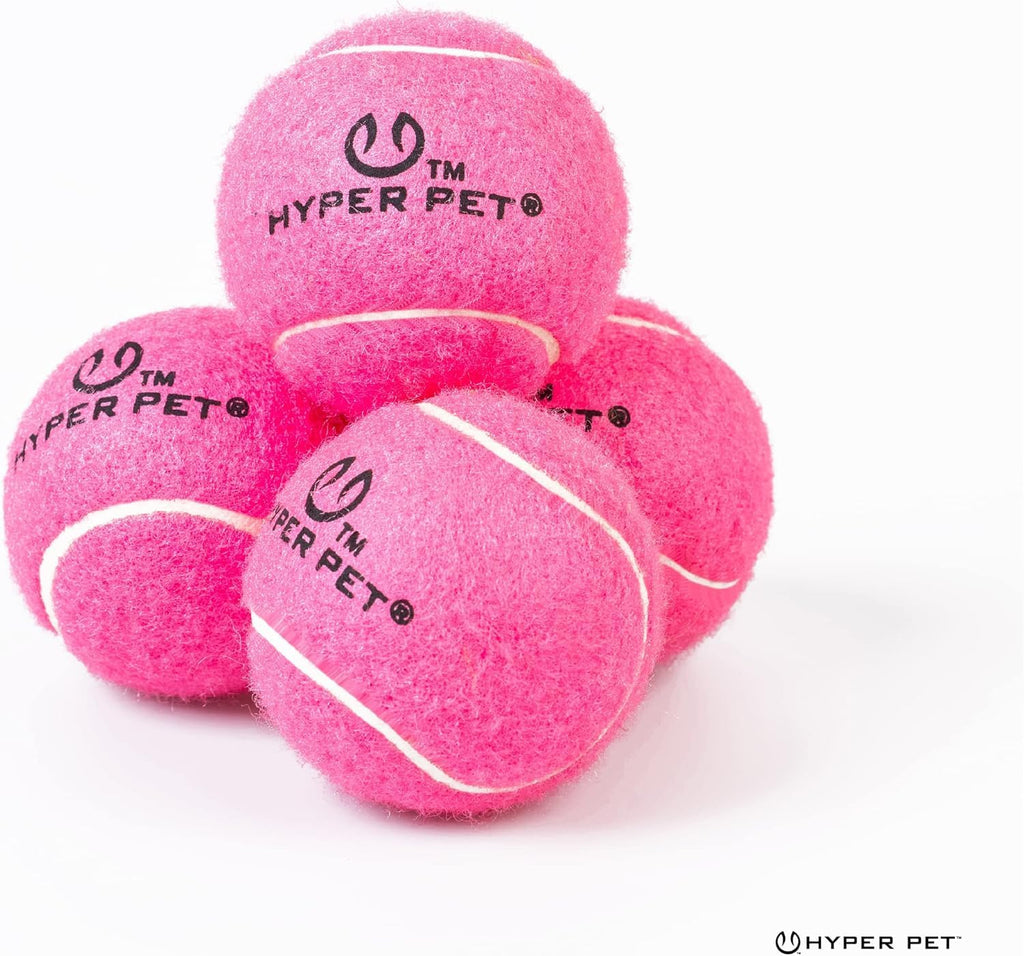 Hyper Pet Mini Extra Small Tennis Balls for Dogs, 1.75 Inch, 4 Pack, Pink | Safe interactive playthings for exercise and training, works with the K9 Kannon launcher, keeps little pups active daily