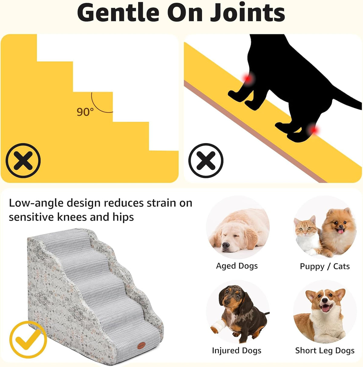 Woochpet 5-Step Dog Stairs for High Beds and Couches