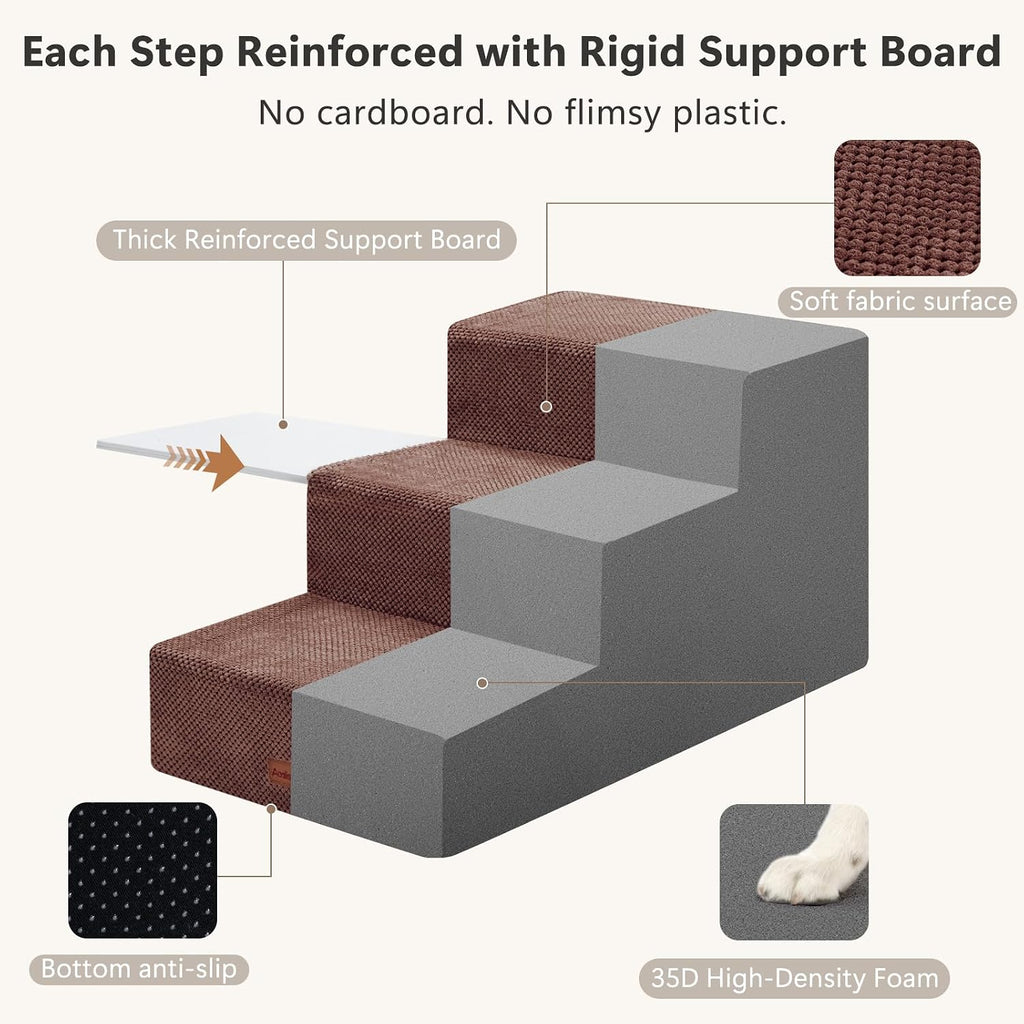 Dog Stairs for Large Dogs 18" H, Extra Wide Pet Steps for Couches & Beds