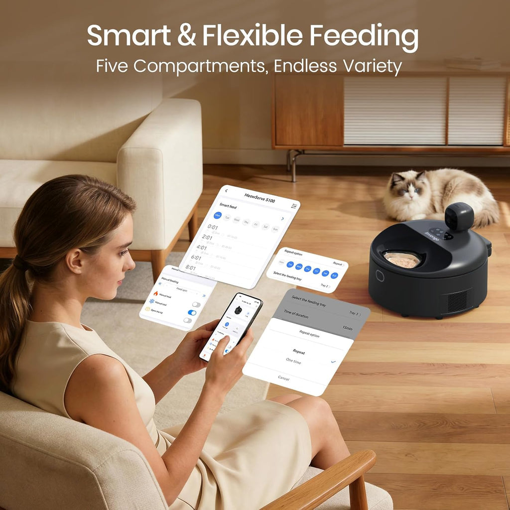 Invengo Automatic Wet Food Cat Feeder with Cooling, Camera & App Control