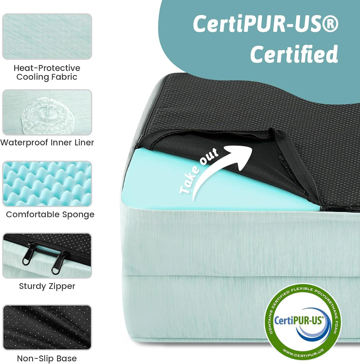 COZY KISS Orthopedic Dog Cooling Bed Washable for Extra Large Dogs, XXL