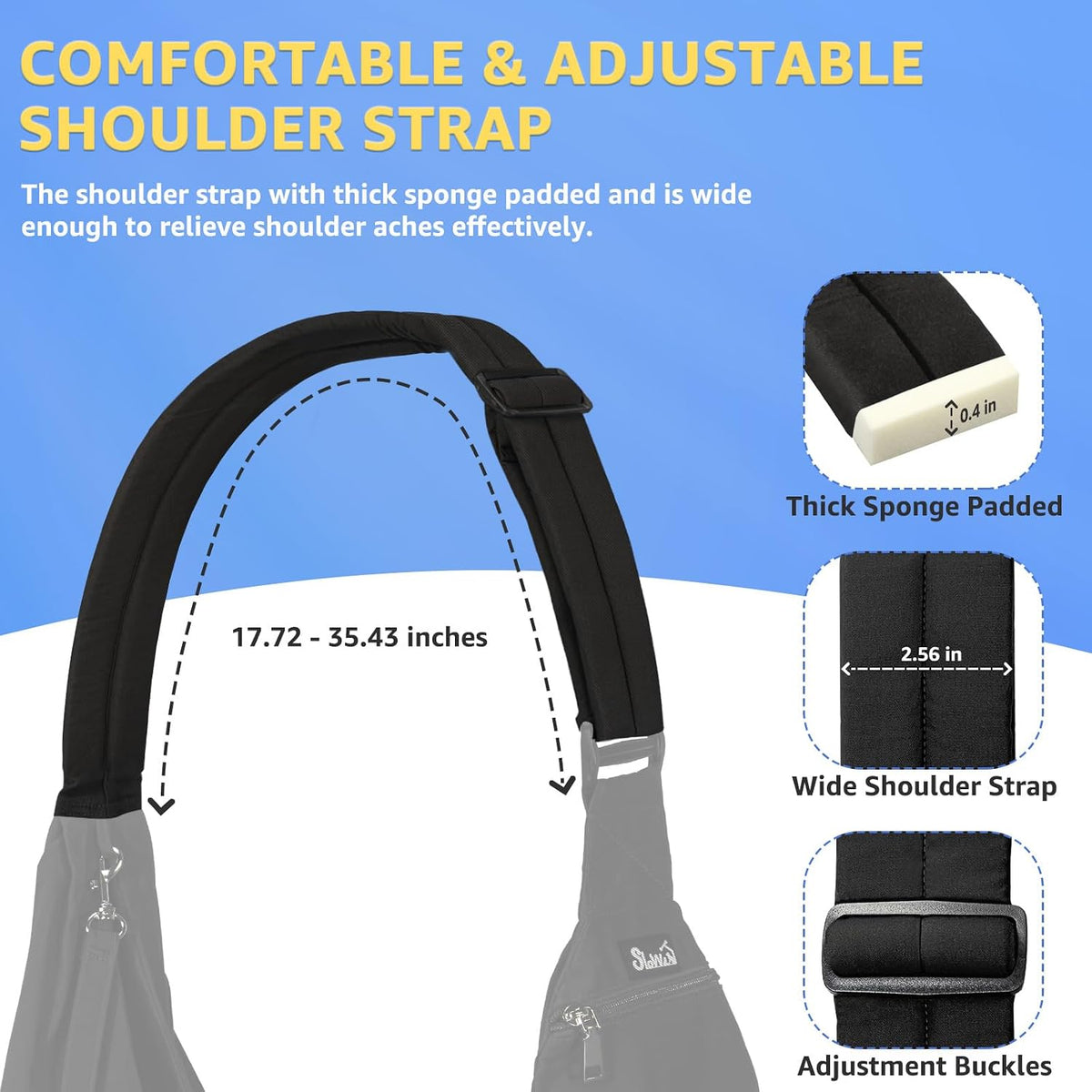 SlowTon Dog Carrier Sling - Thick Padded Shoulder Strap Adjustable, Black M