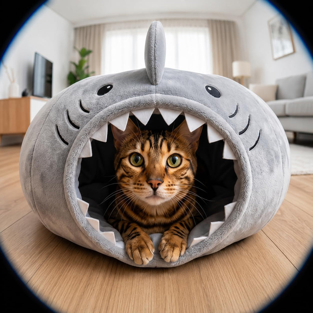 Baseola Fuzzy Cat Tunnel Bed for Indoor Cats, 2-in-1 Interactive Cat Toys