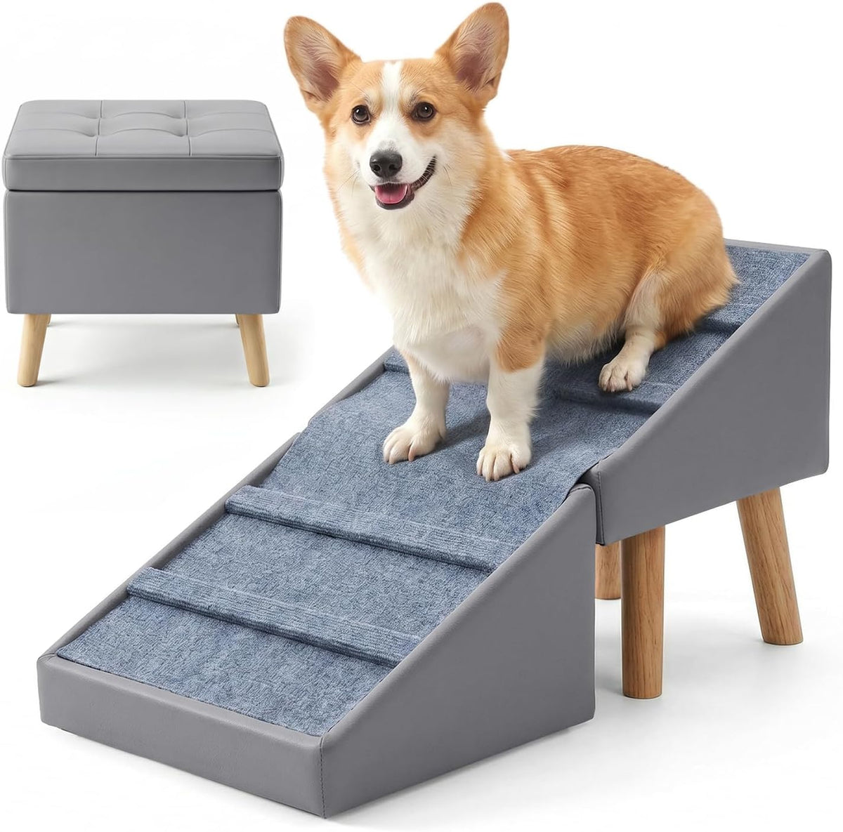 Dog Ramp for Couch, 3-in-1 Ottoman & Pet Stairs for Small Dogs