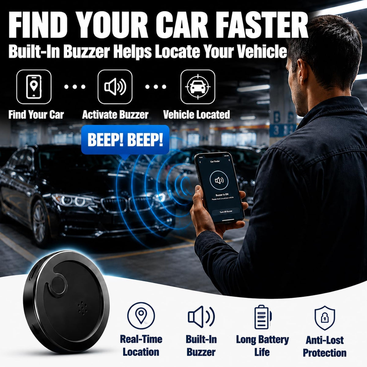 GPS Tracker for Vehicles,Cars,Kids,Pets,and Motorcycles | Real-Time Location Tracking | No Monthly Fee No Subscription | GPS Tracker Device for Car,Dog,Elderly,and Personal Use