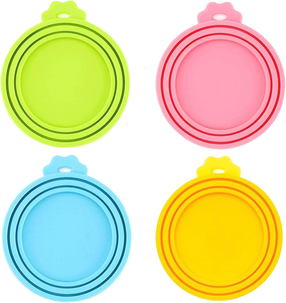 Food Can Lids, 4 Pcs Silicone Pet Food Can Covers for Dog & Cat Food, One Tin Cap Fit Most Standard Size Dog Cat Food Canned（Multicolor）… 