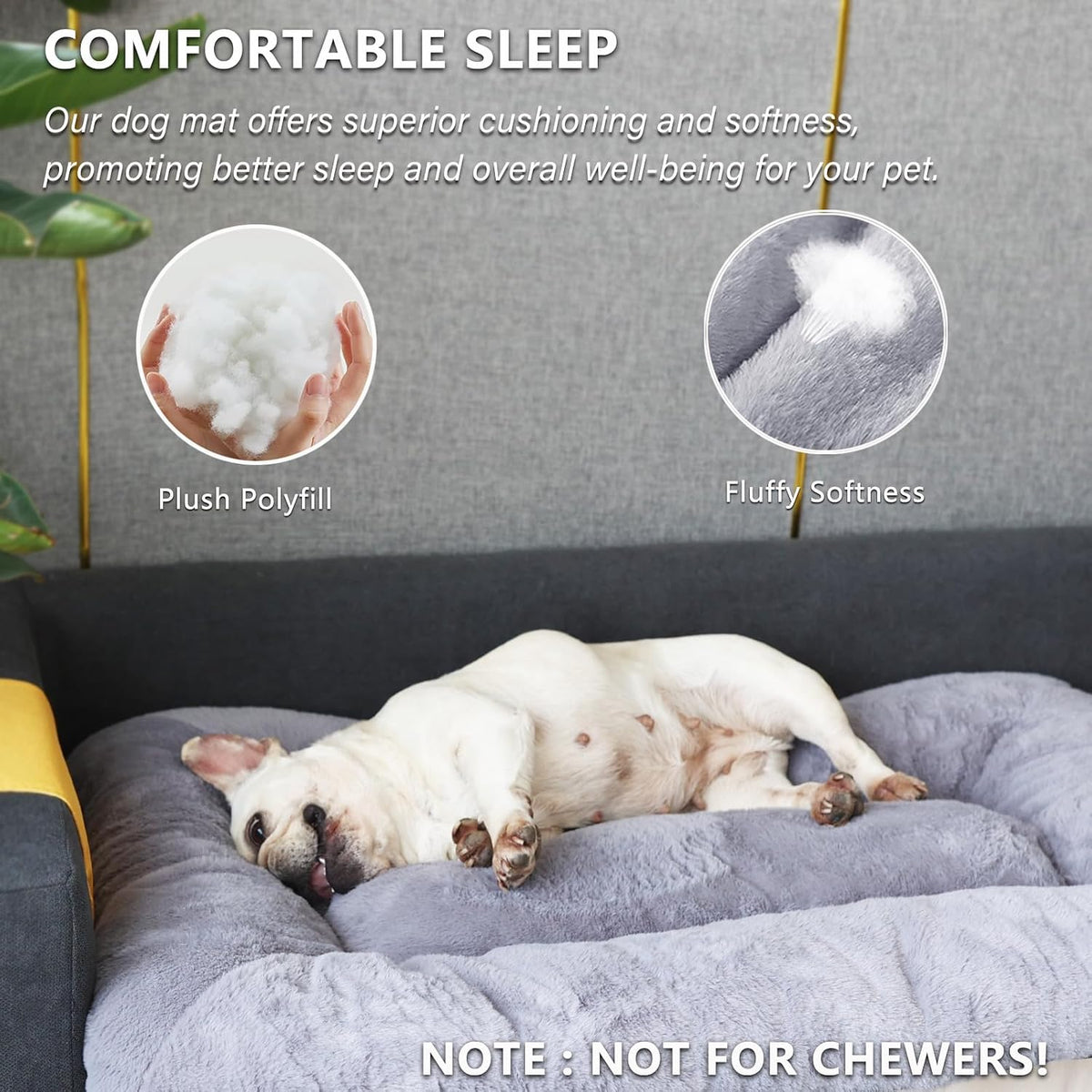 Dog Crate Pad 30 x 19 for Medium Size Dogs, Super Soft & Plushy Puppy Bed Non-Slip and Machine Washable, Comfort Fluffy Dog Kennel Pad Pet Sleeping Mats,Light Grey 30inch